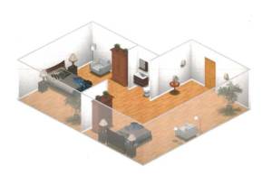 Large shared room floor plan at Summerfield of Stockton Memory Care in Stockton, CA